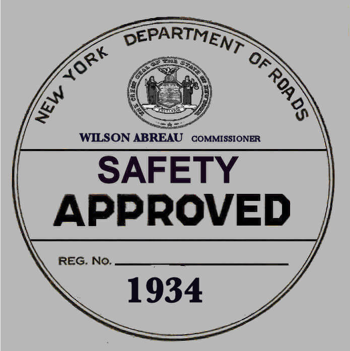 (image for) 1934 New York Safety Sticker